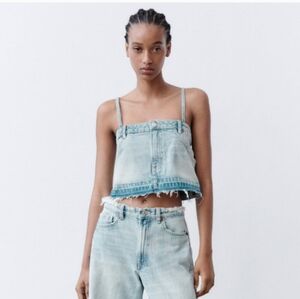 NWT Zara jean top size Small